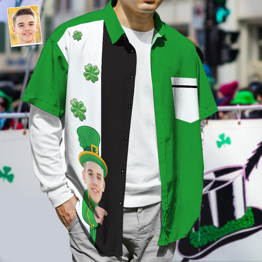 Custom Hawaiian Shirts, St. Patrick's Day Shirts, Clover Simple Stitching Shirt