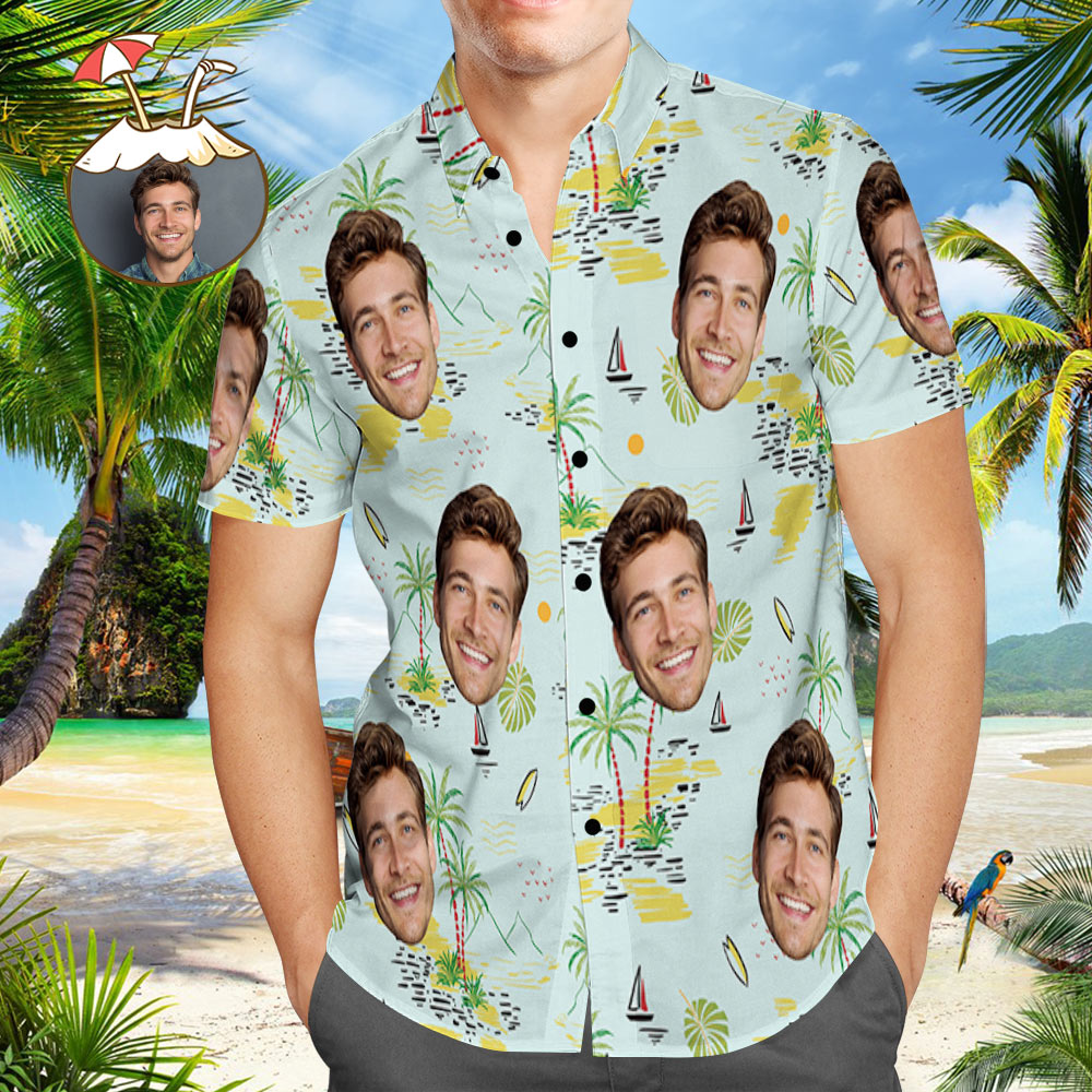 Chinoiserie Hawaiian Shirt with Custom Photo, Summer Essentials