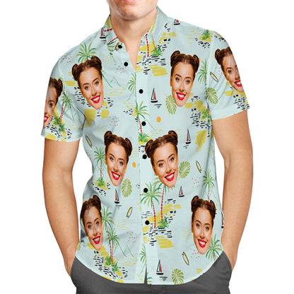 Chinoiserie Hawaiian Shirt with Custom Photo, Summer Essentials