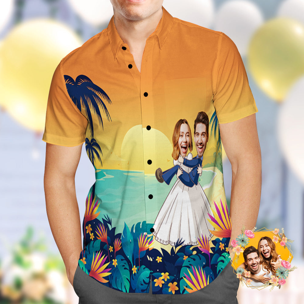 Personalised Hawaiian Shirt Romantic Wedding Photo Hawaiian Shirt