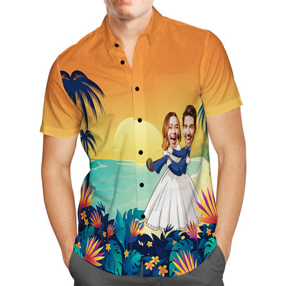 Personalised Hawaiian Shirt Romantic Wedding Photo Hawaiian Shirt