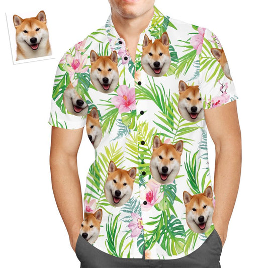 Custom Face Hawaiian Shirt Funny Pet Vintage Beach Shirt Gift for Men