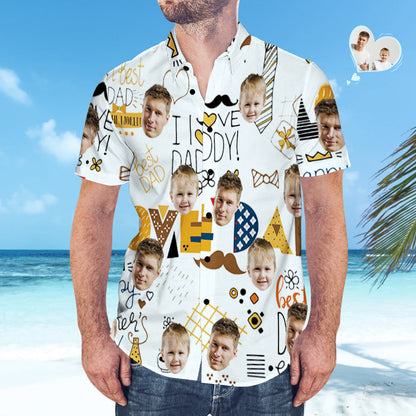 Custom Face Hawaiian Shirt Matching Father's Day Shirt Father's Day Gift - Best Dad