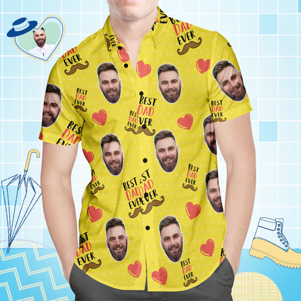 Custom Face Hawaiian Shirt All Over Print Men's Shirt Best Dad Ever