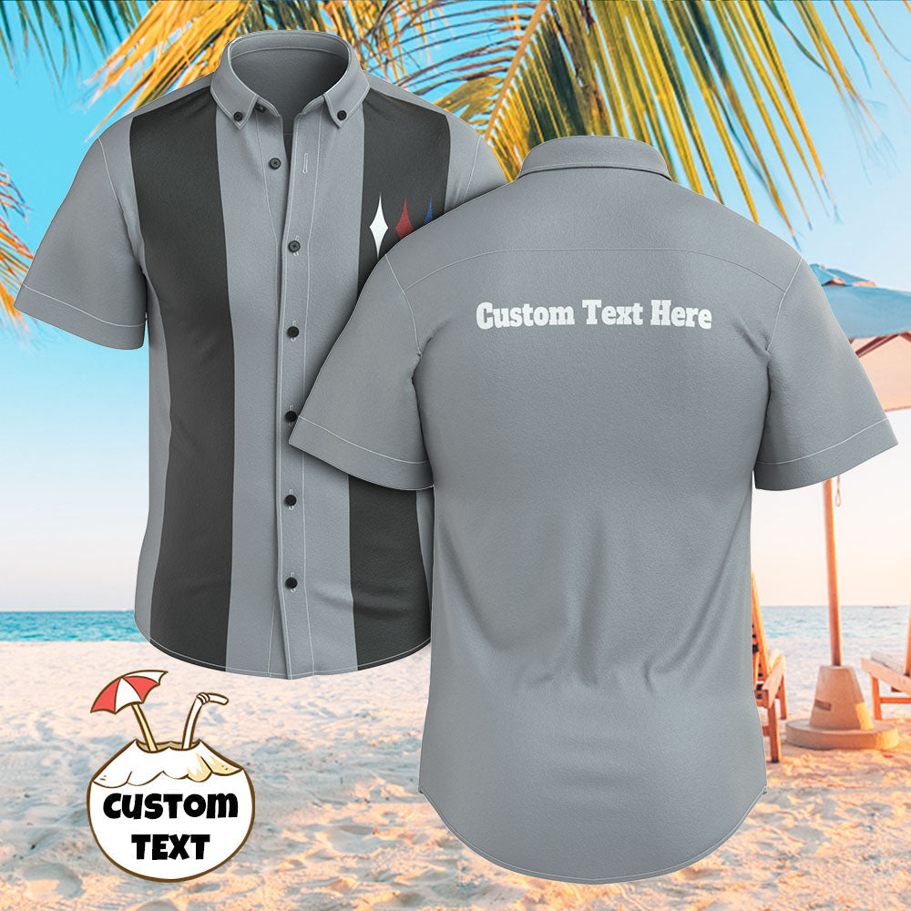 Men's Custom Text 50s Vintage Bowling Shirts Classic Retro Hawaiian Shirts for Men