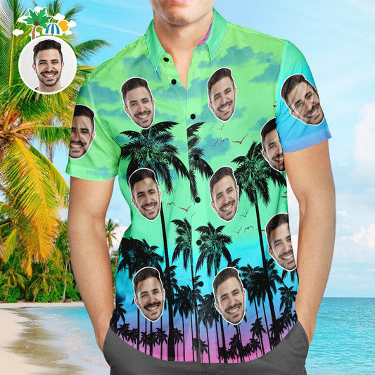 Custom Face Hawaiian Shirt Summer Fancy Personalized Aloha Beach Shirt For Men