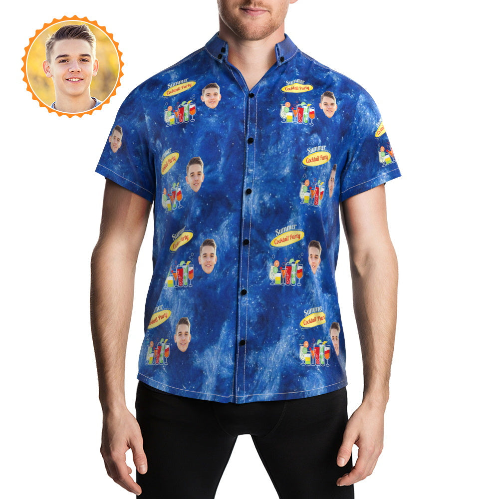 Custom Face Hawaiian Shirts Summer Cocktail Party Shirt Party Outfit