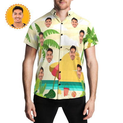 Beach Hawaiian Shirts Custom Face Shirt for Beach Party