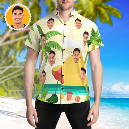 Beach Hawaiian Shirts Custom Face Shirt for Beach Party