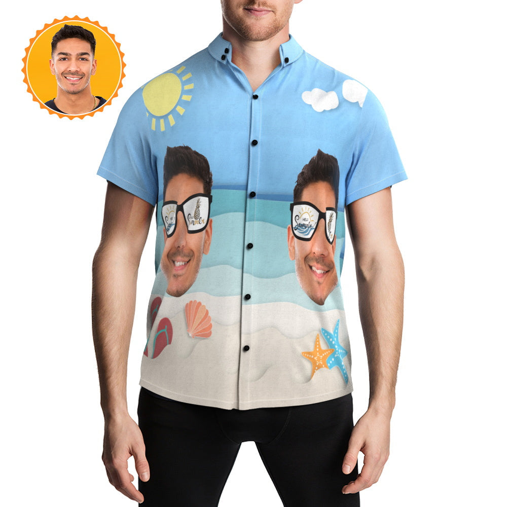 Beach Party Hawaiian Shirts Custom Shirt with Your Face