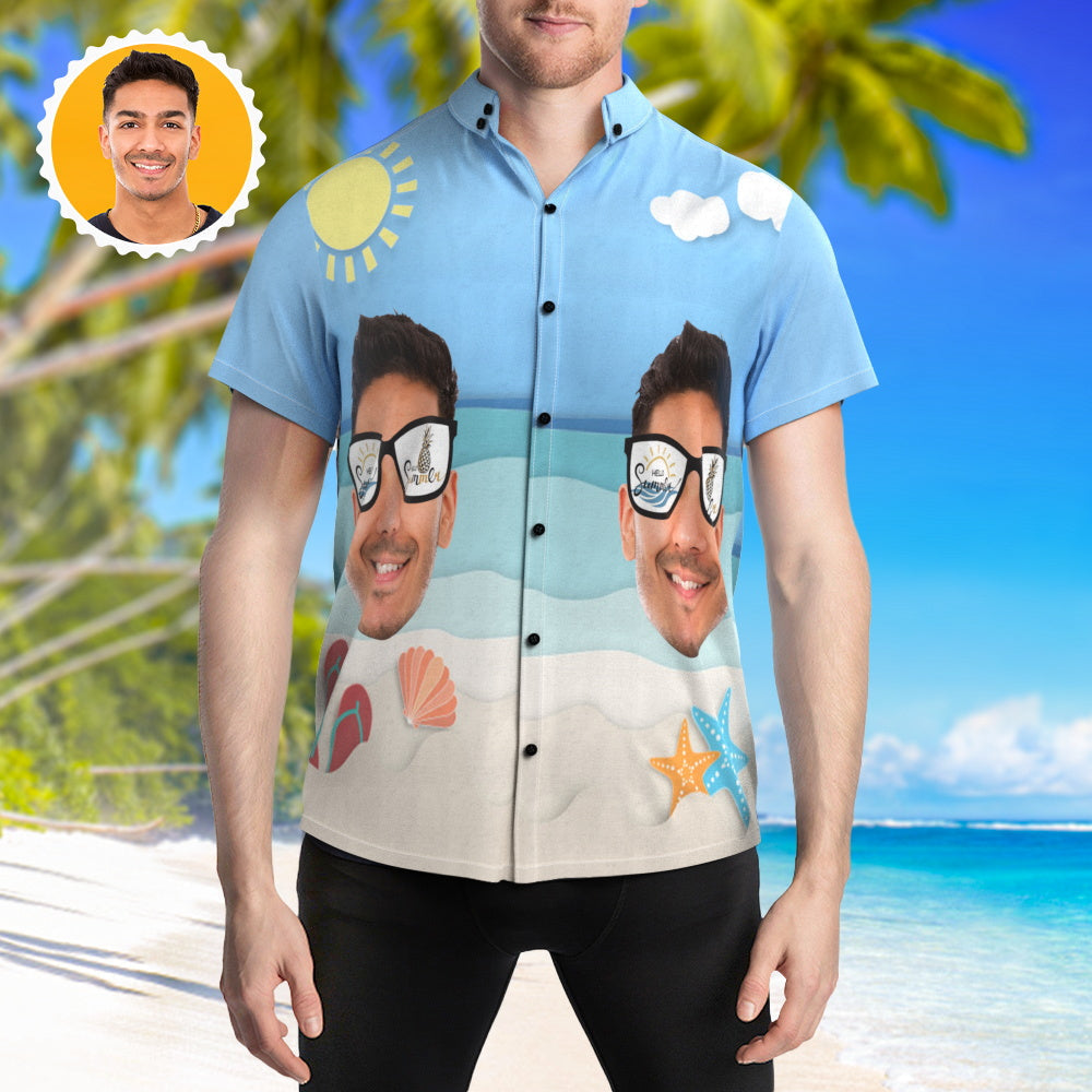 Beach Party Hawaiian Shirts Custom Shirt with Your Face