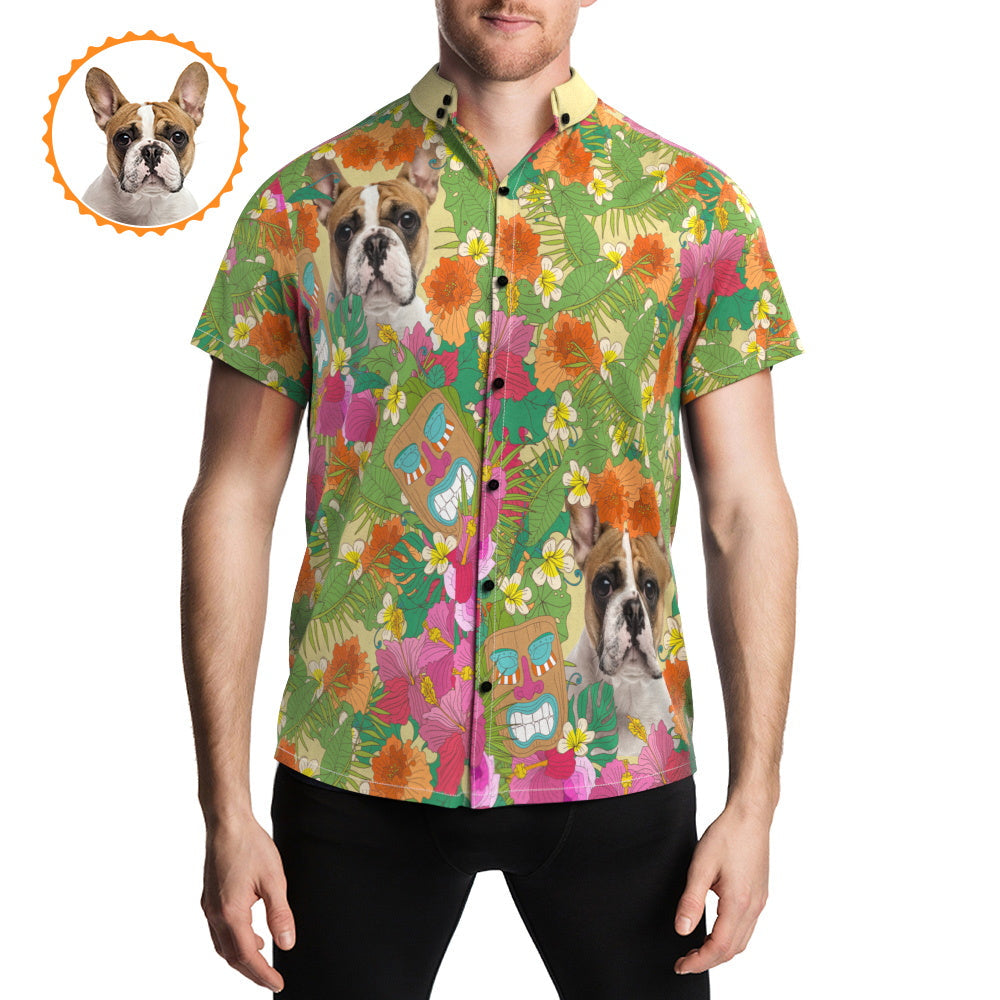 Pet Party Hawaiian Shirts Custom Photo Shirt Gift for Dog Dad