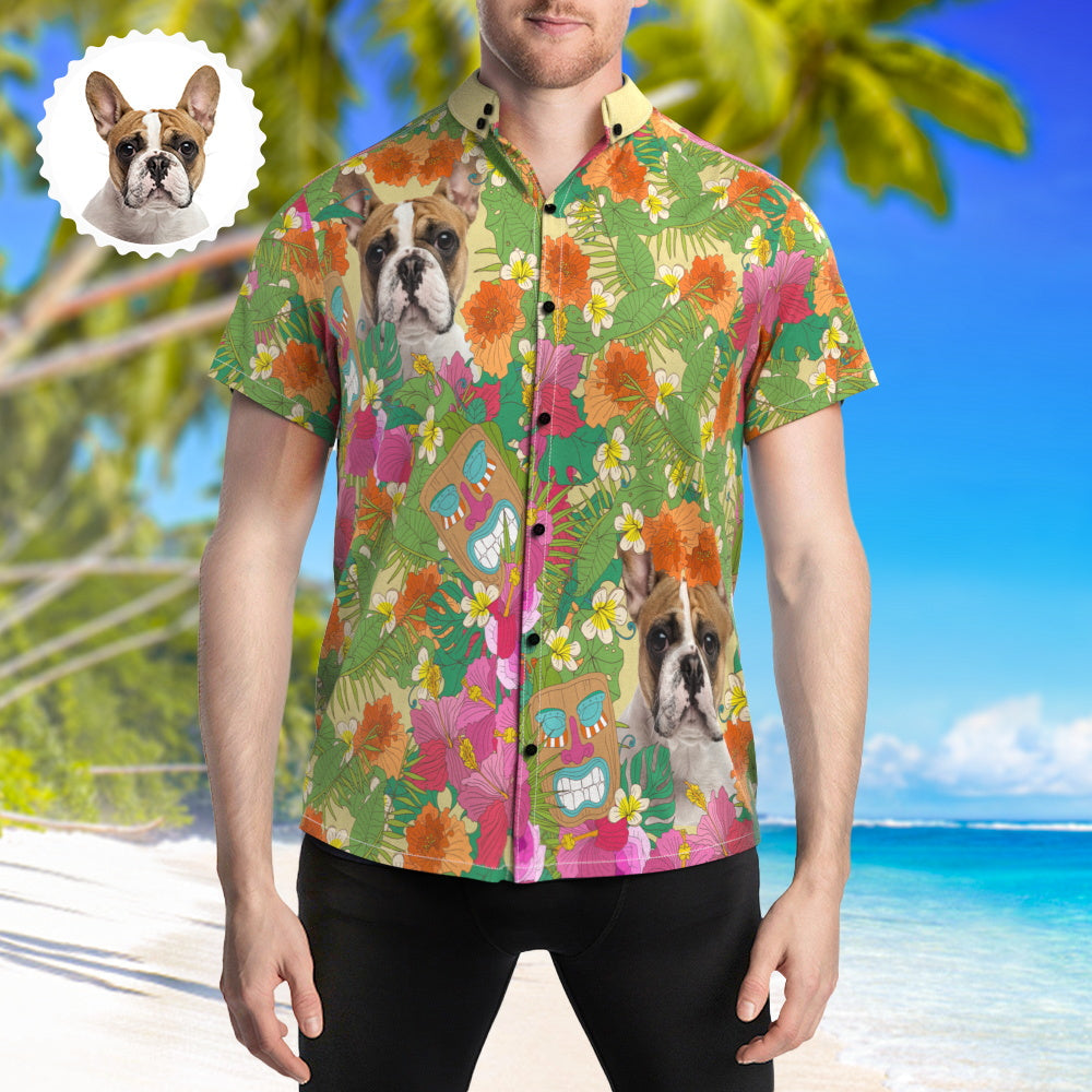 Pet Party Hawaiian Shirts Custom Photo Shirt Gift for Dog Dad