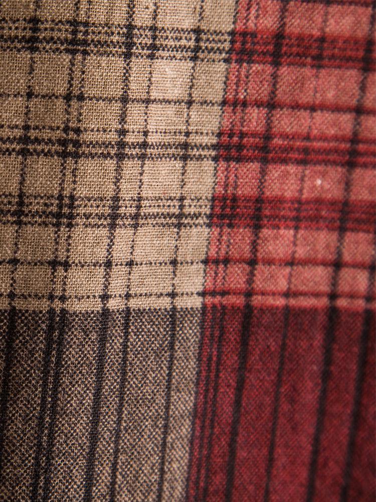 Mens Red Brown Plaid Check Short Sleeve Shirt Hawaiian