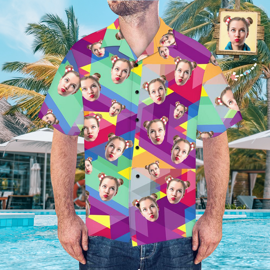 Custom Face Shirt Mens Hawaiian Shirt-Colourful