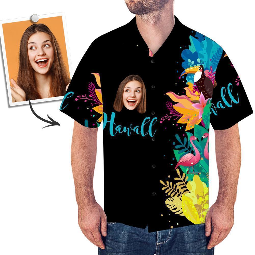 Custom Face Shirt Mens Hawaiian Black
