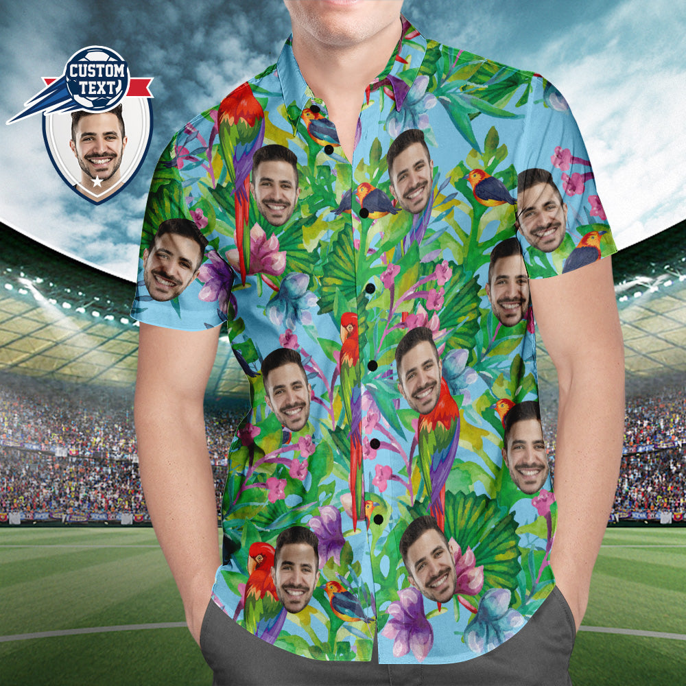 Custom Printed Hawaiian Shirt for Fans Personalised Face and Text Hawaiian Shirt Gift for fans - Enjoy Summer Time