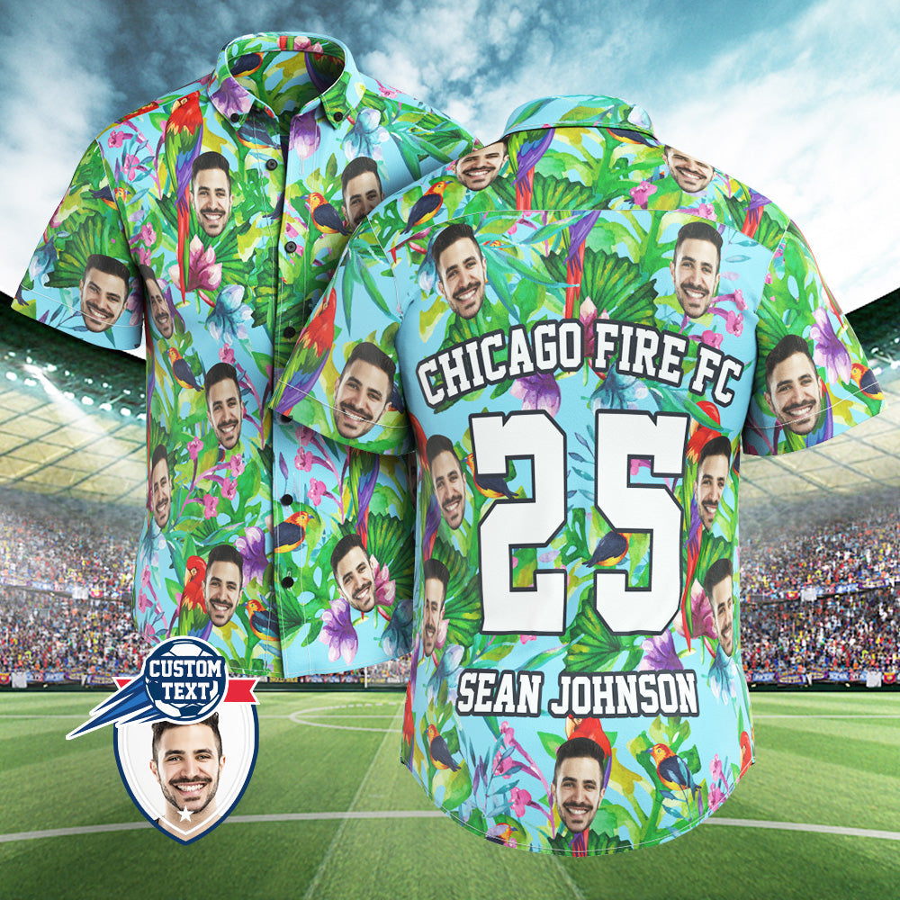 Custom Printed Hawaiian Shirt for Fans Personalised Face and Text Hawaiian Shirt Gift for fans - Enjoy Summer Time