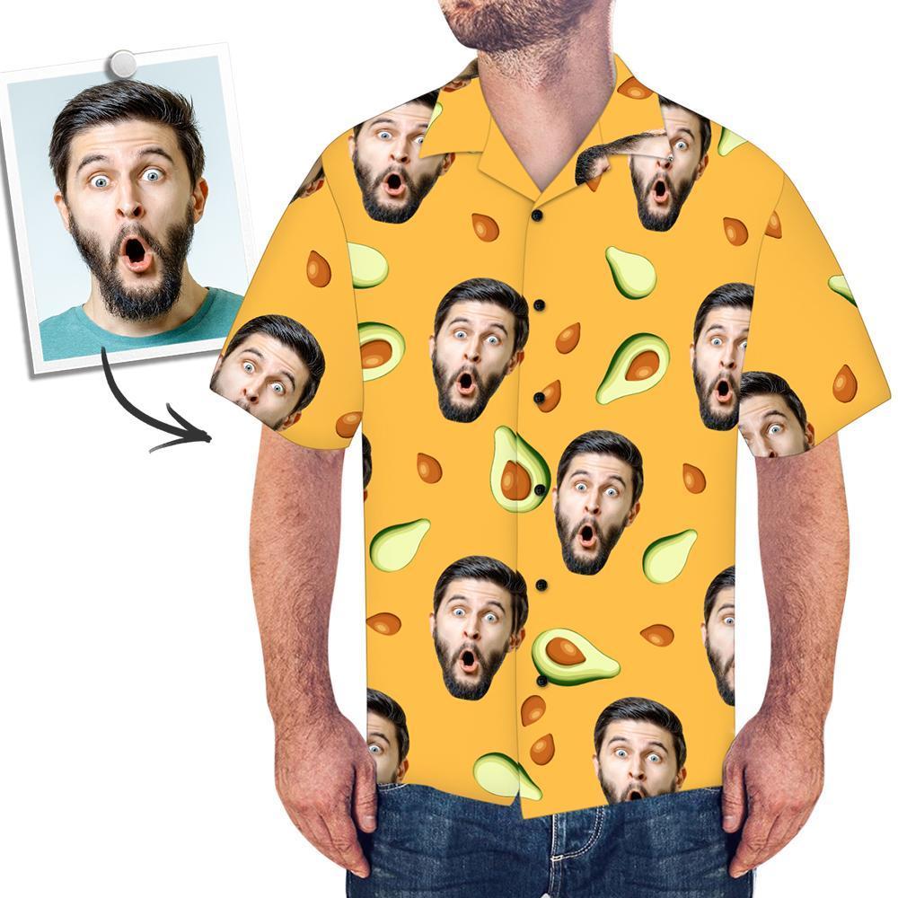 Custom Mash Face On Shirt Photo Hawaiian Shirt Avocado