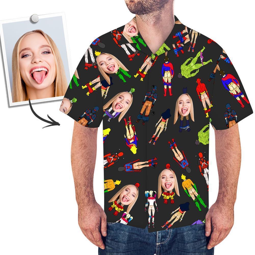Custom Face All Over Print Hawaiian Shirt Superhero Character