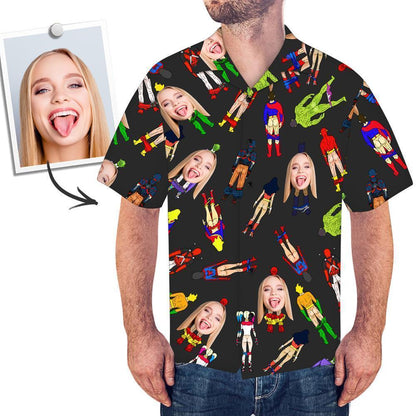 Custom Face All Over Print Hawaiian Shirt Superhero Character