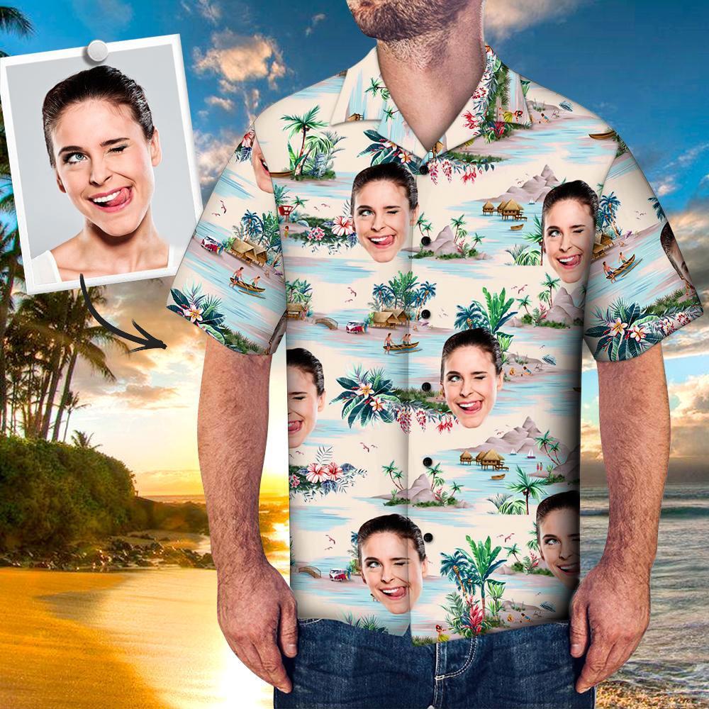 Custom Face Shirt Men S All Over Print Hawaiian Shirt Gift For Christmas