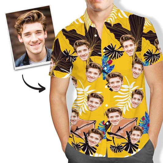 Personalised Hawaiian Shirt Yellow Shirt Mens All Over Print