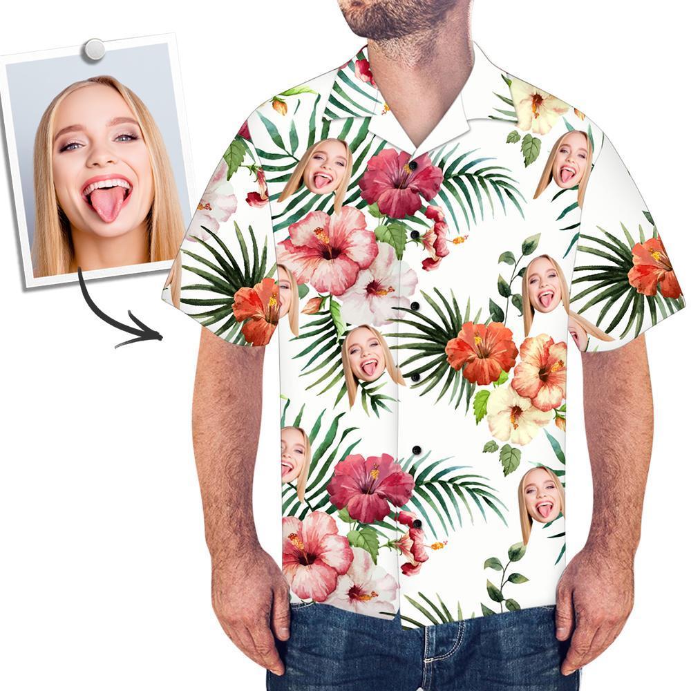 Custom Hawaiian Shirts Summer Flowers Personalised Aloha Beach Shirt For Men