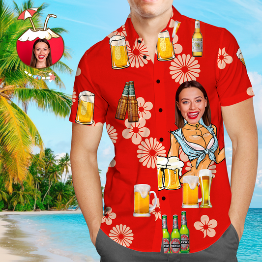 Custom Face Shirt Hawaiian Funny Girlfriend | Unique Beach
