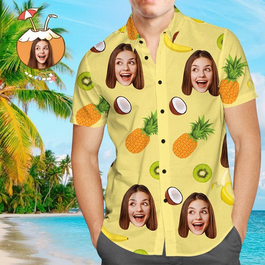 Custom Face Shirt Hawaiian Summer Photo