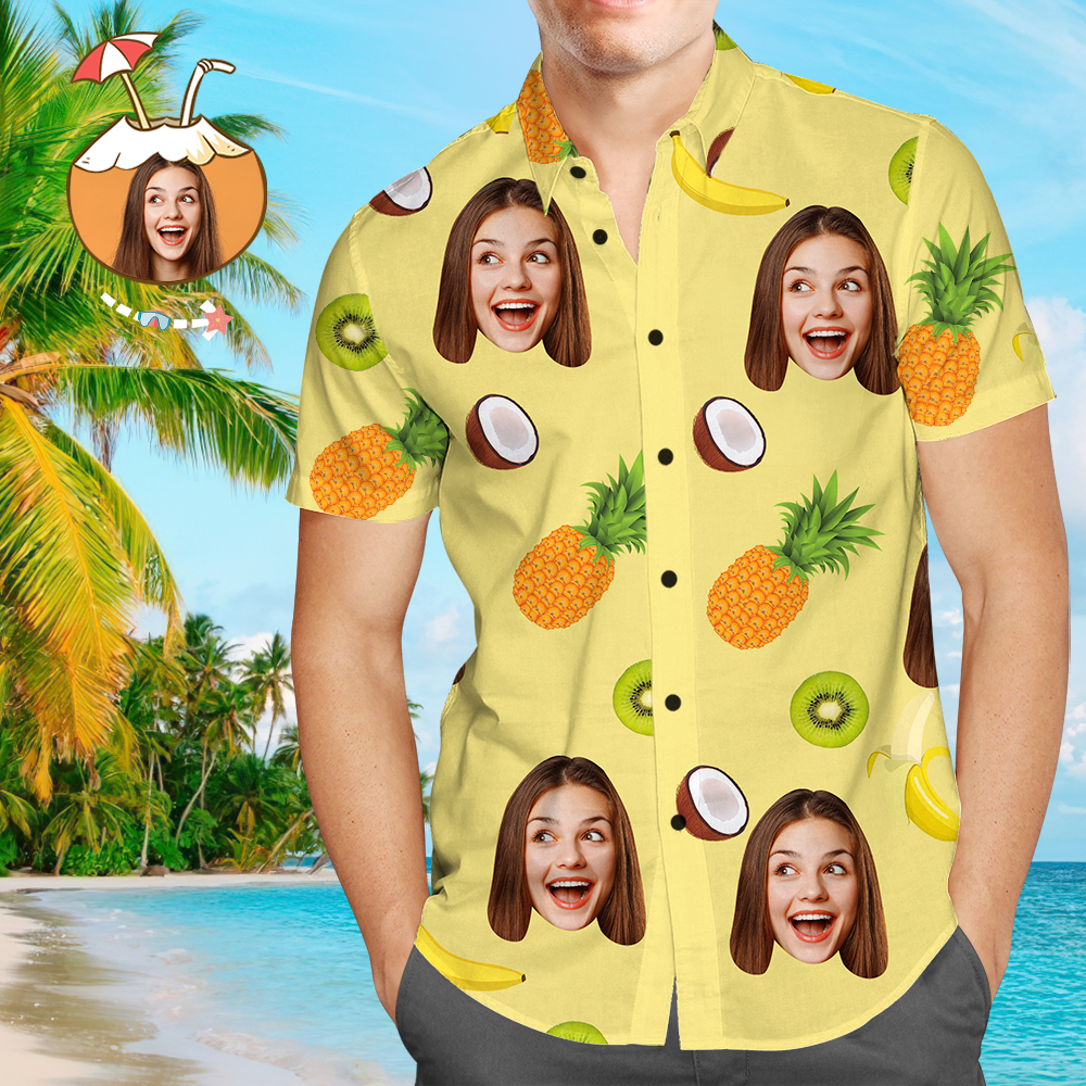 Custom Hawaiian Shirts Funny Pineapple Personalised Aloha Beach Shirt For Men