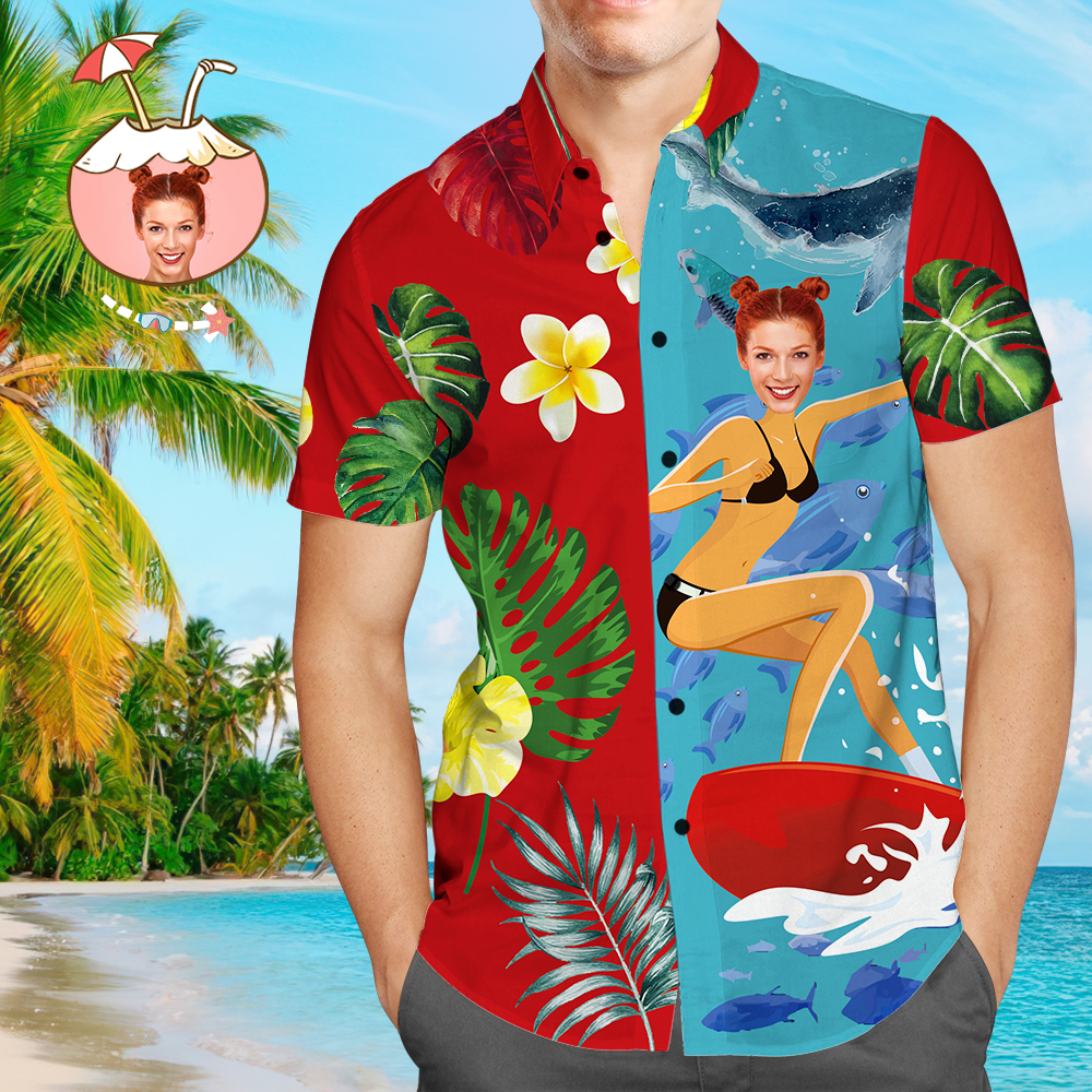 Custom Hawaiian Shirts Love Surfing Personalised Aloha Beach Shirt For Men