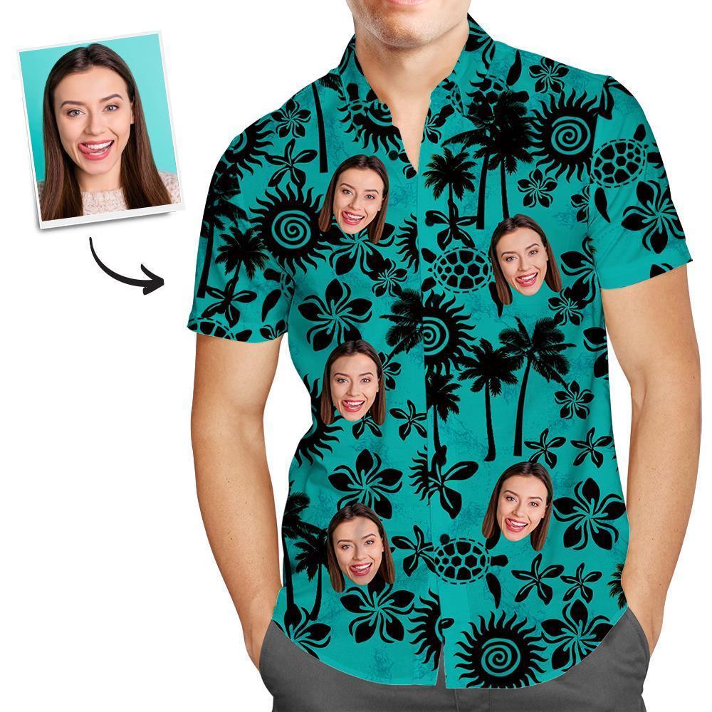 Custom Face Shirt Mens Hawaiian Sea Turtle | Unique Beach