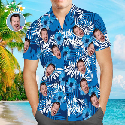 Custom Hawaiian Shirts Flowers and Leaves Design Personalised Aloha Beach Shirt For Men