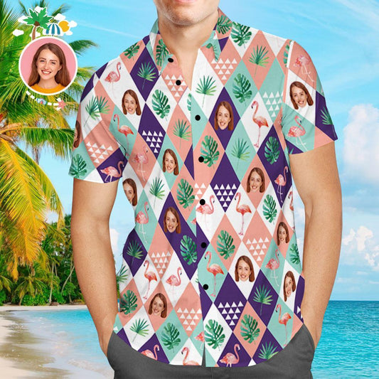 Custom Hawaiian Shirts Tree and Flamingo Aloha Beach Shirt For Men