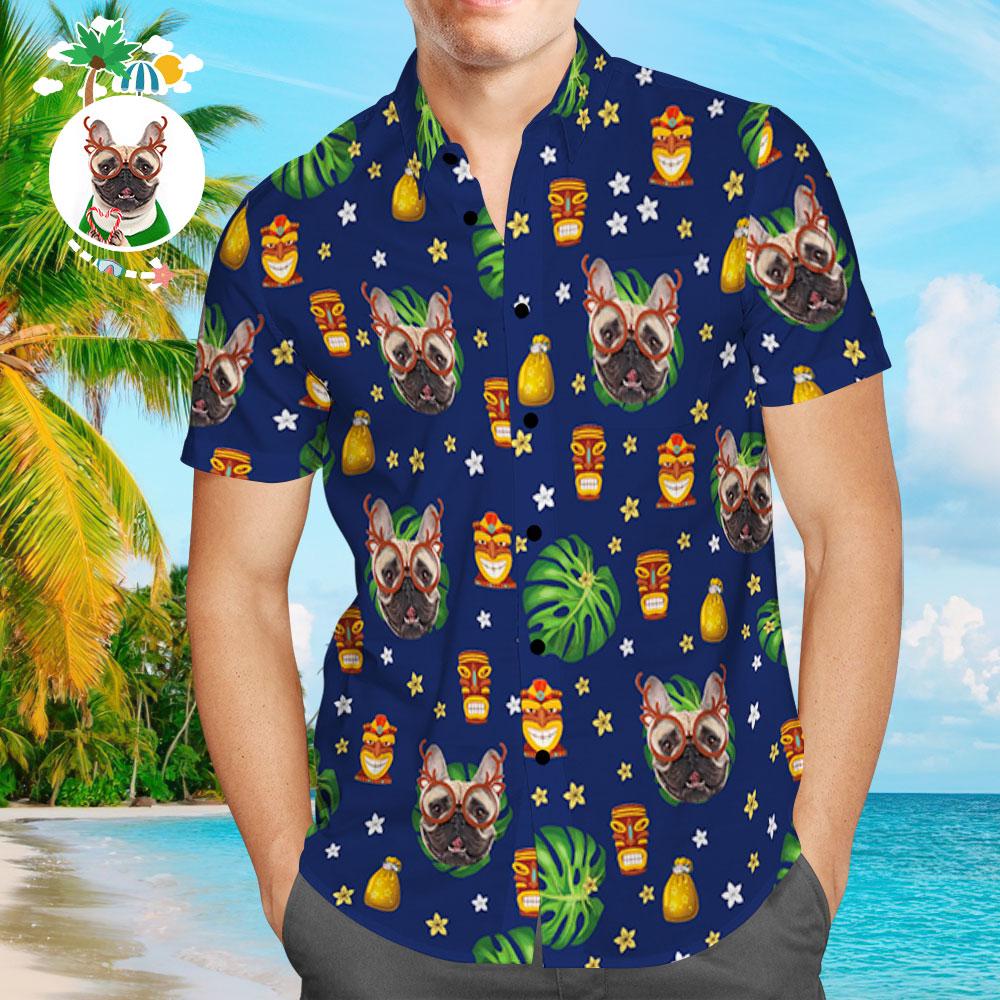 Custom Hawaiian Shirt Dog Face Aloha Beach Shirt For Him