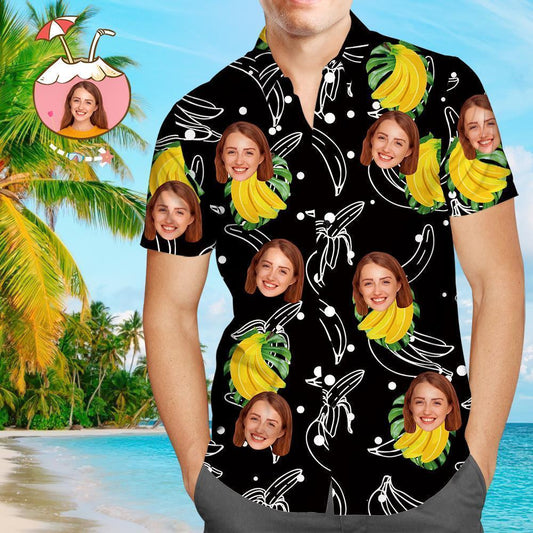 Custom Face Shirt Personalized Photo Mens Hawaiian Banana