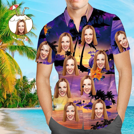 Custom Face Shirt Personalized Photo Mens Hawaiian