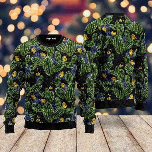 Cactus Christmas Pattern Ugly Christmas Sweater 