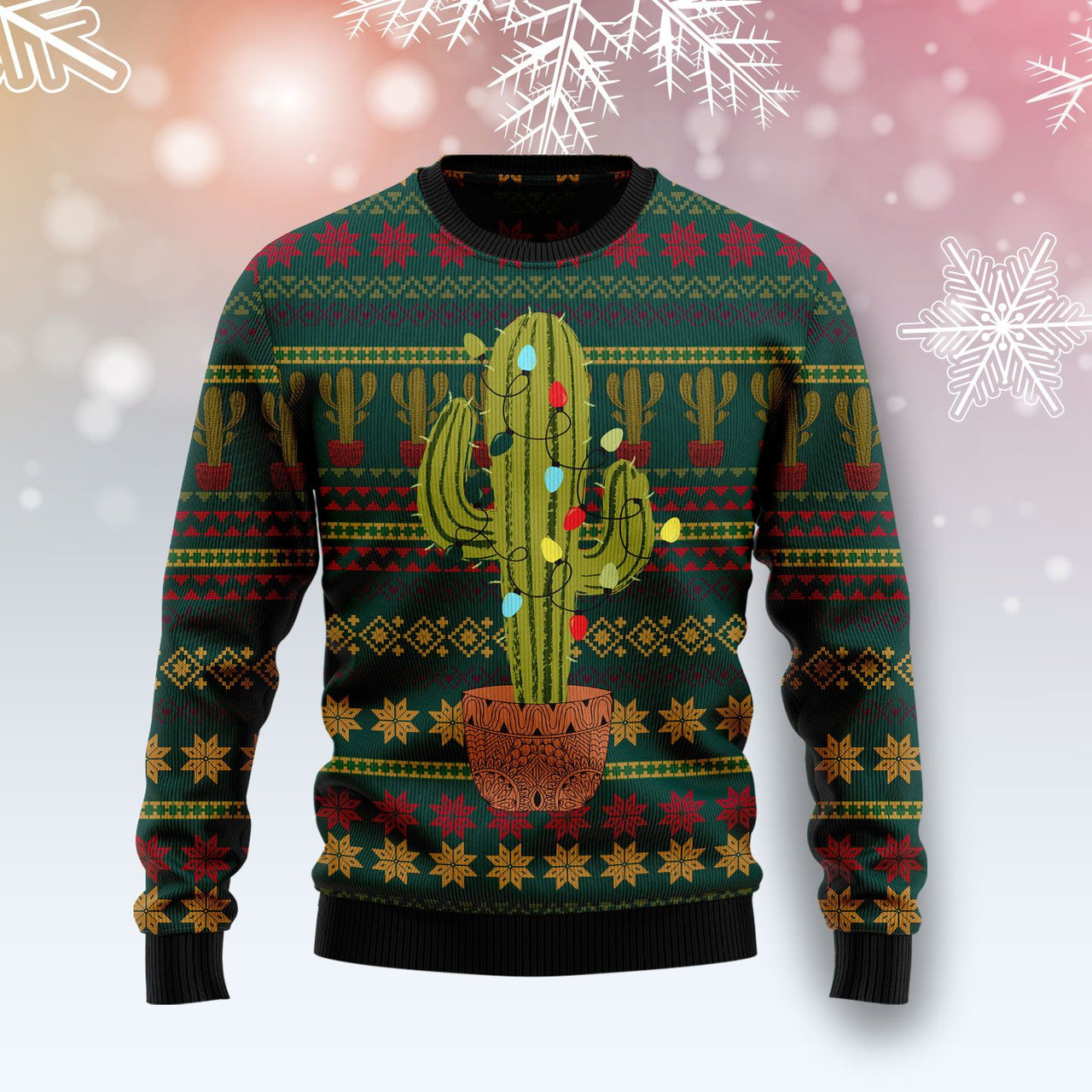 Cactus Ugly Christmas Sweater 