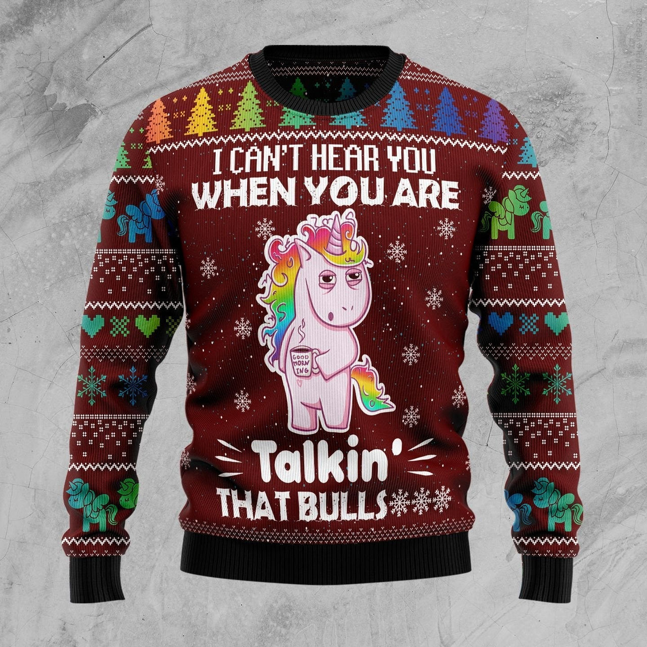 Cant Hear You Unicorn Ugly Christmas Sweater 