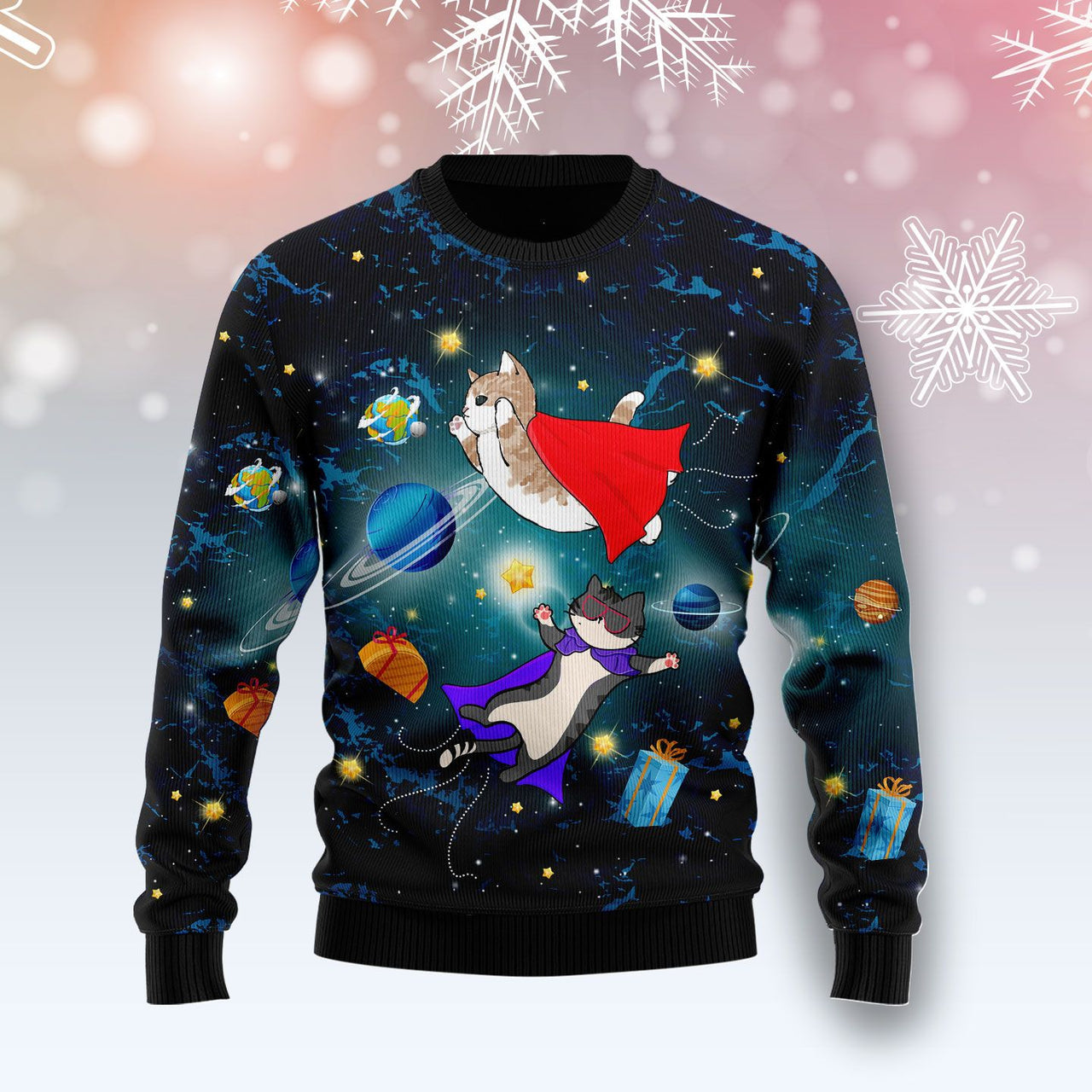 Cat Galaxy Ugly Christmas Sweater 