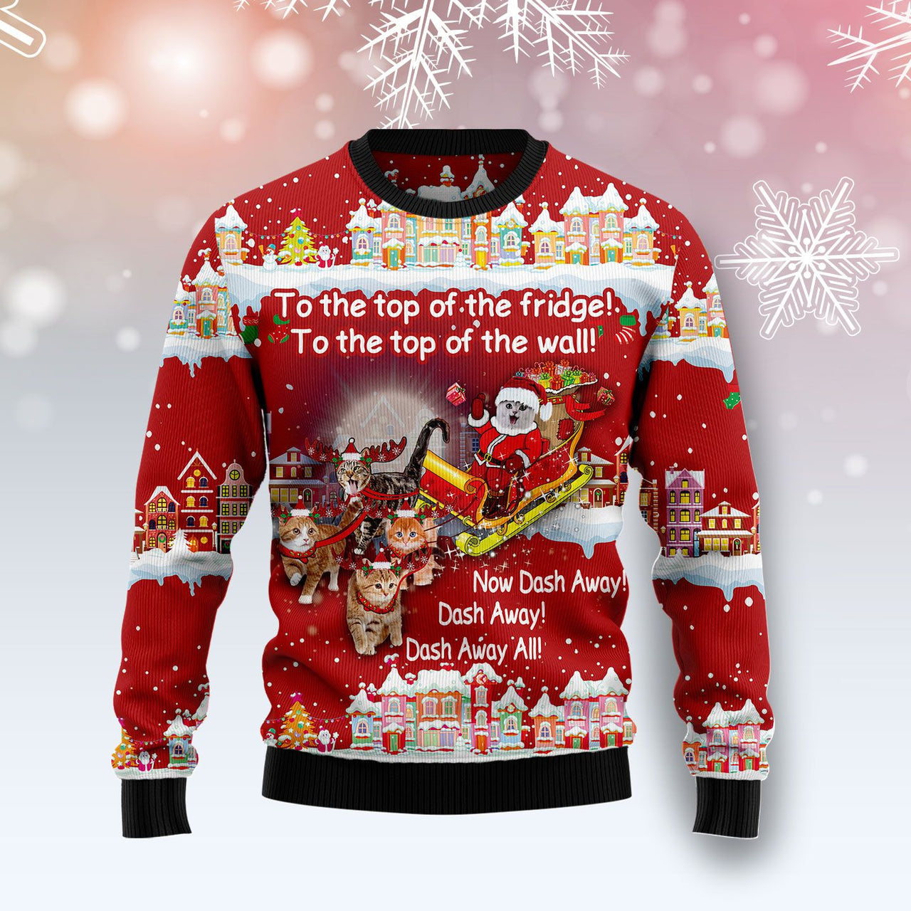 Cat Sleigh Christmas Ugly Christmas Sweater 