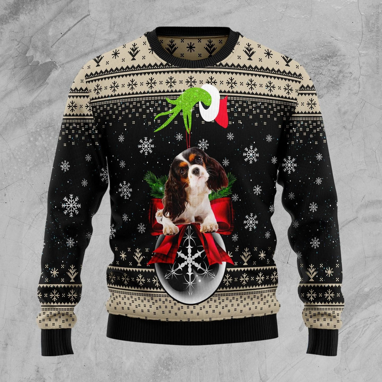 Cavalier King Charles Spaniel Xmas Ball Ugly Christmas Sweater 