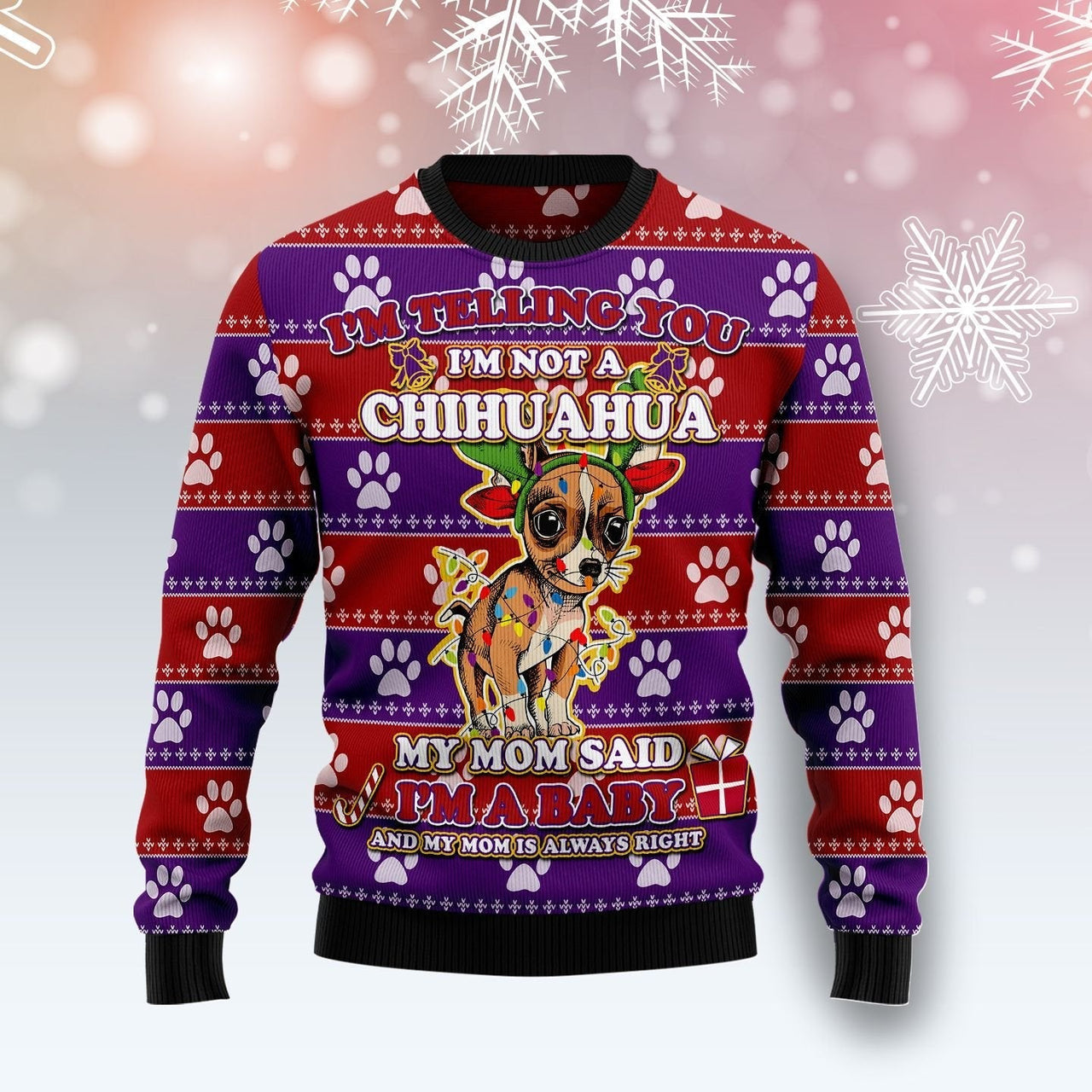 Chihuahua Baby Ugly Christmas Sweater 