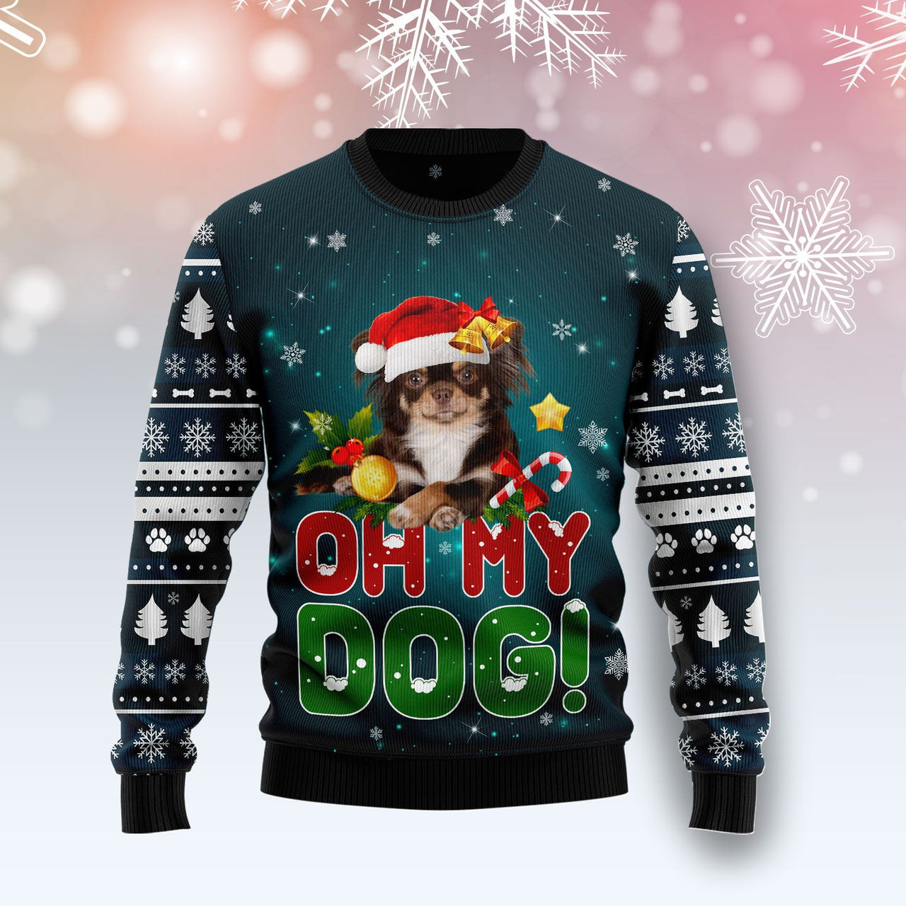 Chihuahua Oh My Dog Ugly Christmas Sweater 