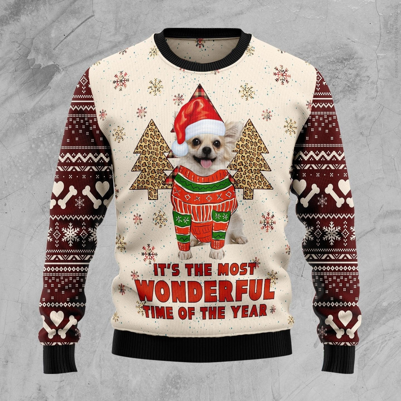 Chihuahua The Most Beautiful Time Xmas Ugly Christmas Sweater 