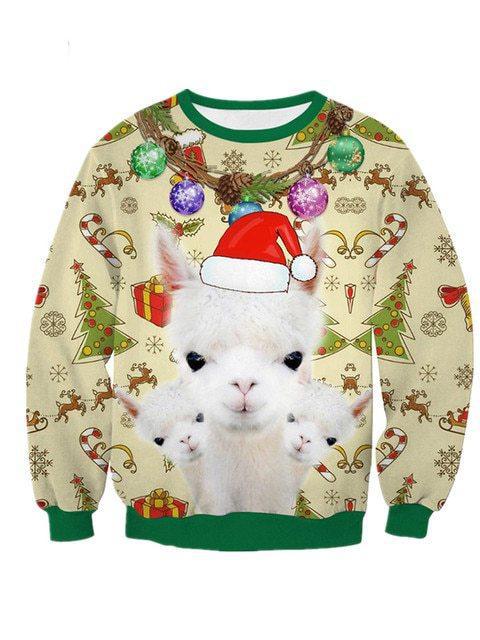 Reindeer Xmas Tree Ugly Christmas Sweater 