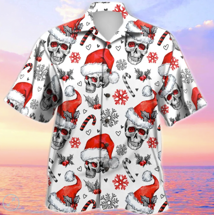 skull hawaiian shirt