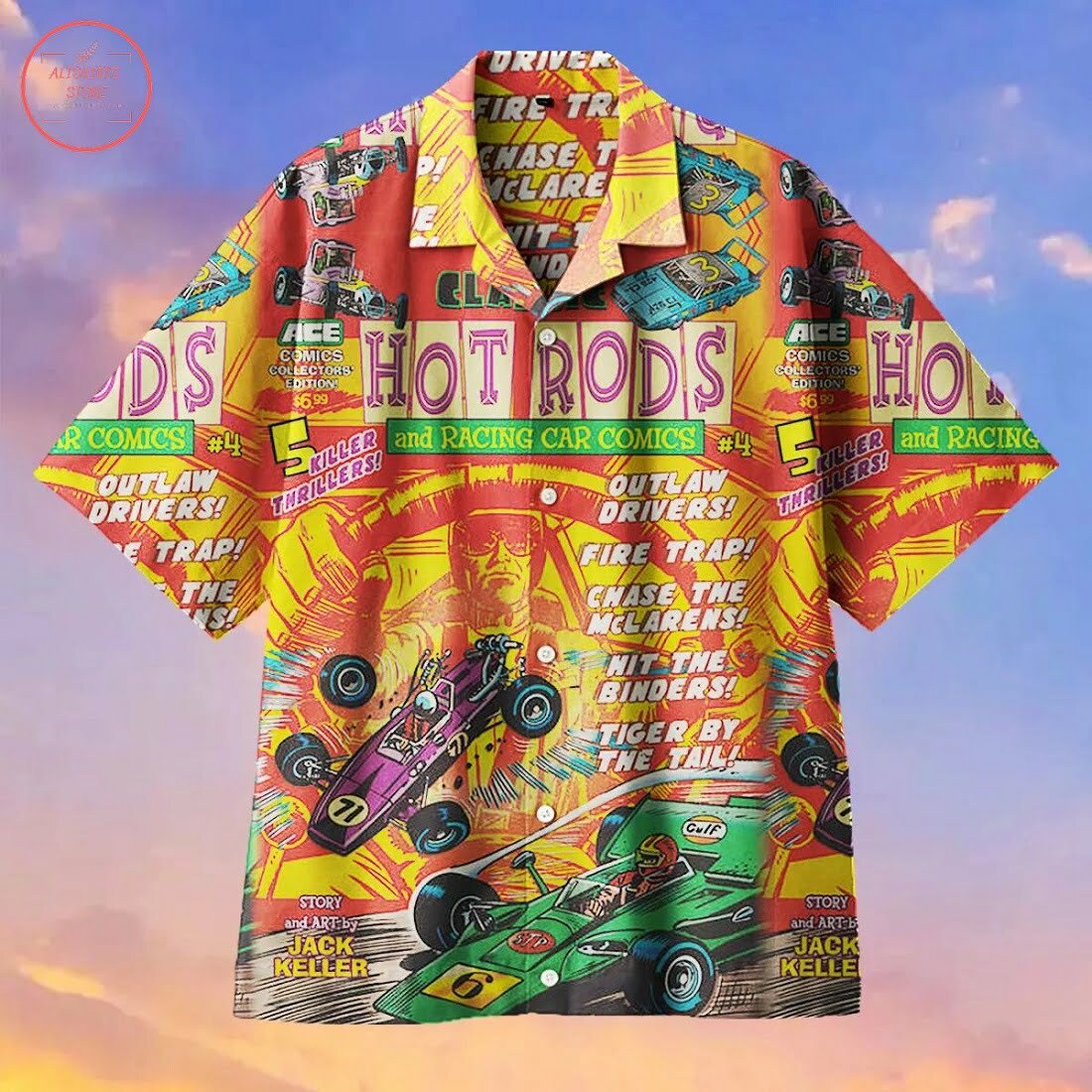 Classic Rods Racing Car Hawaiian Shirt